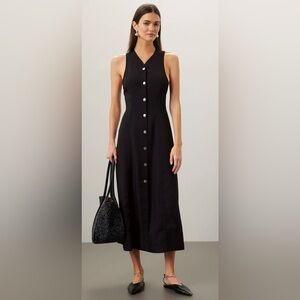 Proenza Schouler White Label Rumbled black button front dress size 6